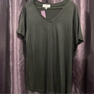 NEW Jess Lea black short sleeve vneck blouse Sz XL.